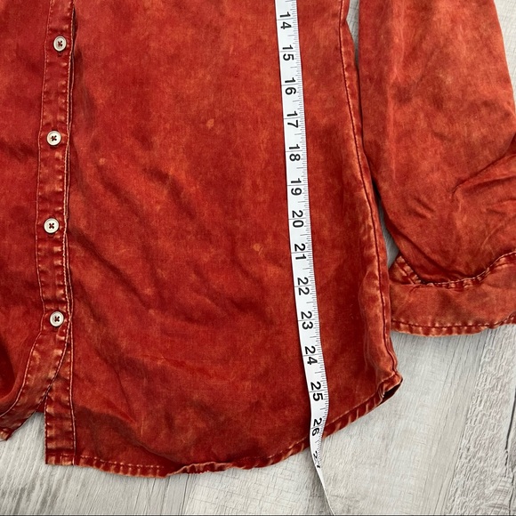 Soft Surroundings orange rust button up Heavenly Soft brick red dyed - Picture 10 of 14